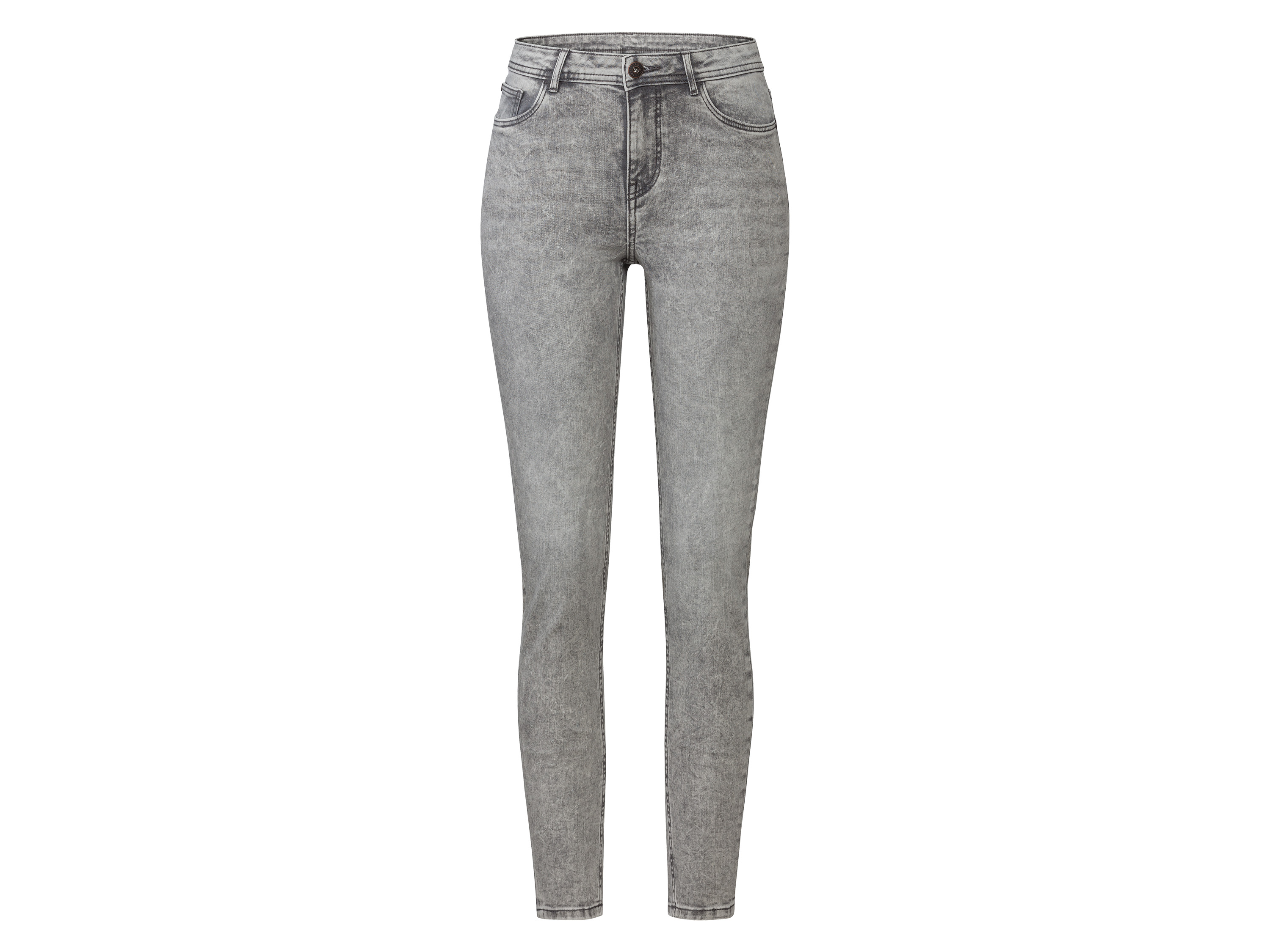 esmara Jeansy damskie z bawełną, Super Skinny Fit 38, niska sylwetka, Jasnoszary