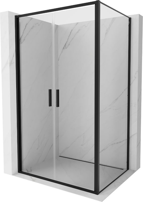 Kabina prysznicowa Mexen Exo uchylna 100 x 90 cm transparent czarna 1 szt.