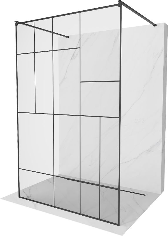 Ścianka prysznicowa Mexen Kioto czarny wzór 130x200 cm 800-130-002-70-78 1 szt.