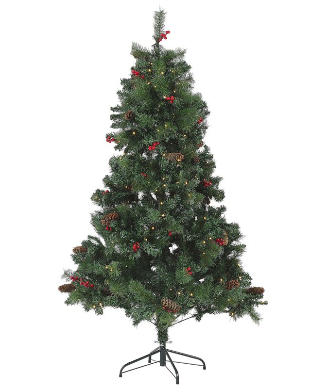 Sztuczna choinka ze światełkami 180 cm zielona Jacinto 1 szt.