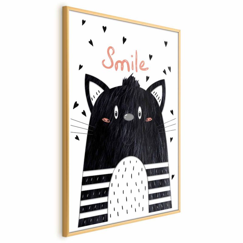 Plakat Artgeist Smile 21x30 cm z ramą złotą 1 szt