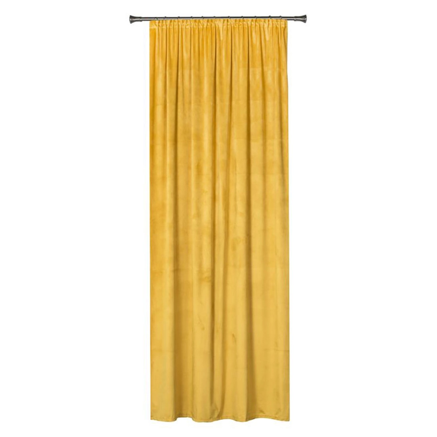 Zasłona VELUTTO na taśmie 140 cm x 260 cm musztardowa