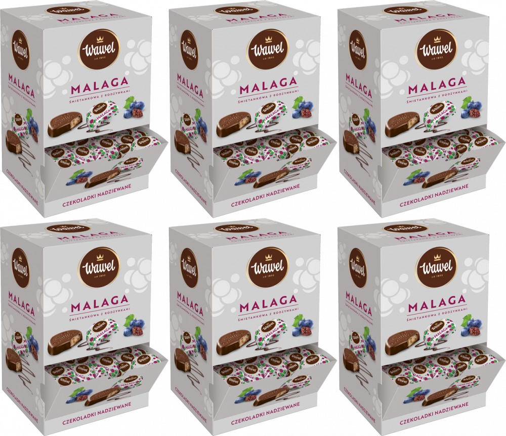 6x Cukierki Wawel malaga, 2.5kg