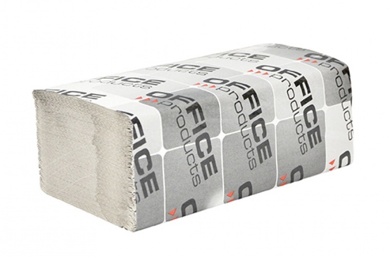 Ręcznik papierowy Office Products, 1 warstwowy, w składce ZZ, 20x200 składek, szary