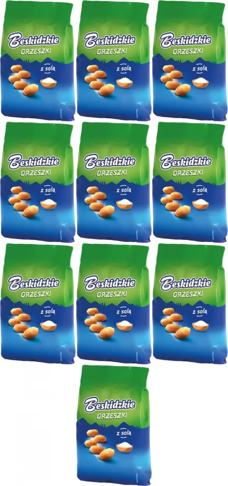 10x Orzeszki ziemne Beskidzkie, z solą morską, 240g