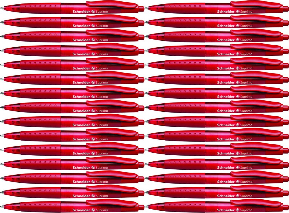 40x Długopis automatyczny Schneider Suprimo, M, czerwony