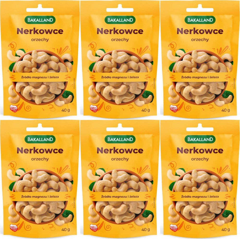 6x Orzechy nerkowca Bakalland, 40g