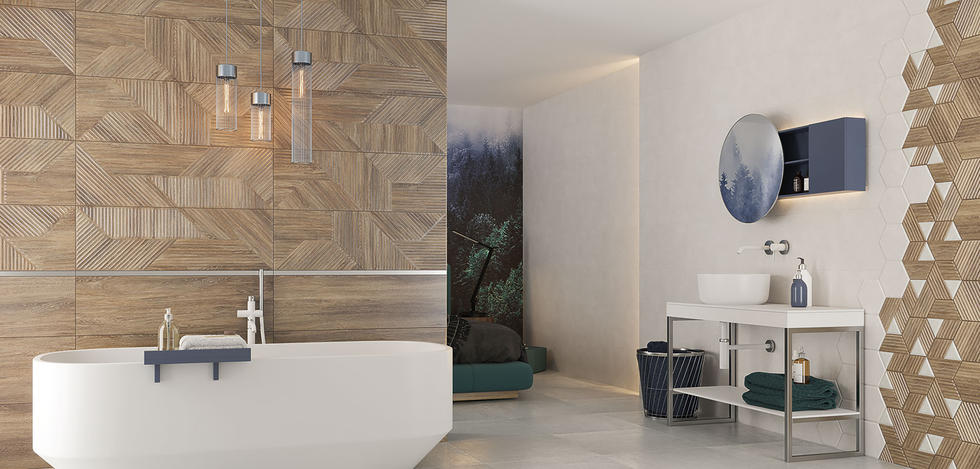 Paradyż Woodskin płytka ścienna 29,8x89,8 cm brązowy mat