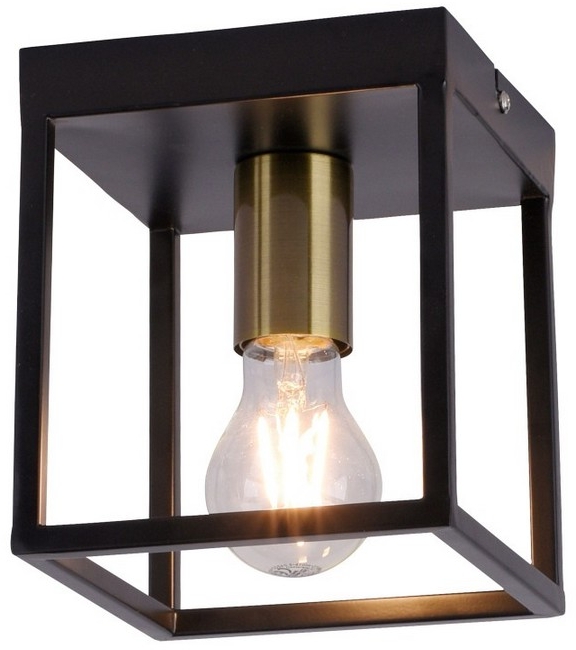 Just Light Fabio lampa podsufitowa 1x60W czarny/mosiądz mat 15816-60