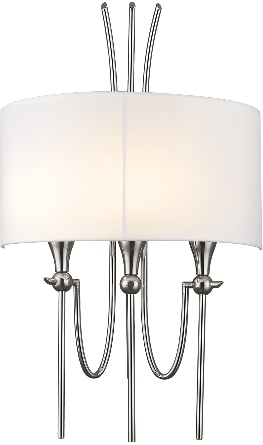 CosmoLight Las Vegas kinkiet 3x40 W biały-nikiel W03711NI-WH