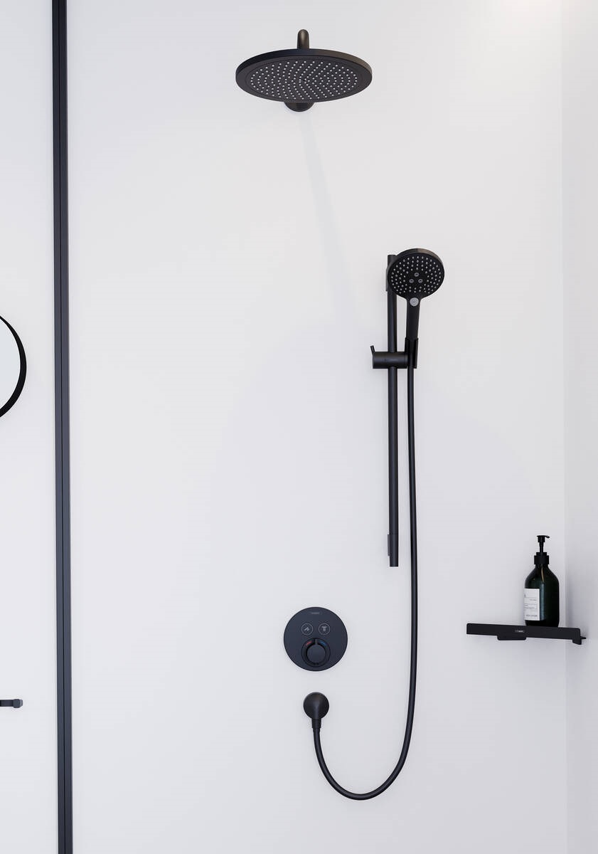 Hansgrohe AddStoris półka łazienkowa narożna czarny mat 41741670