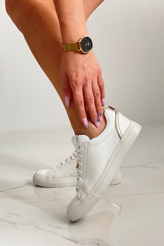 Sneakers 040/1 Biały/Złoty