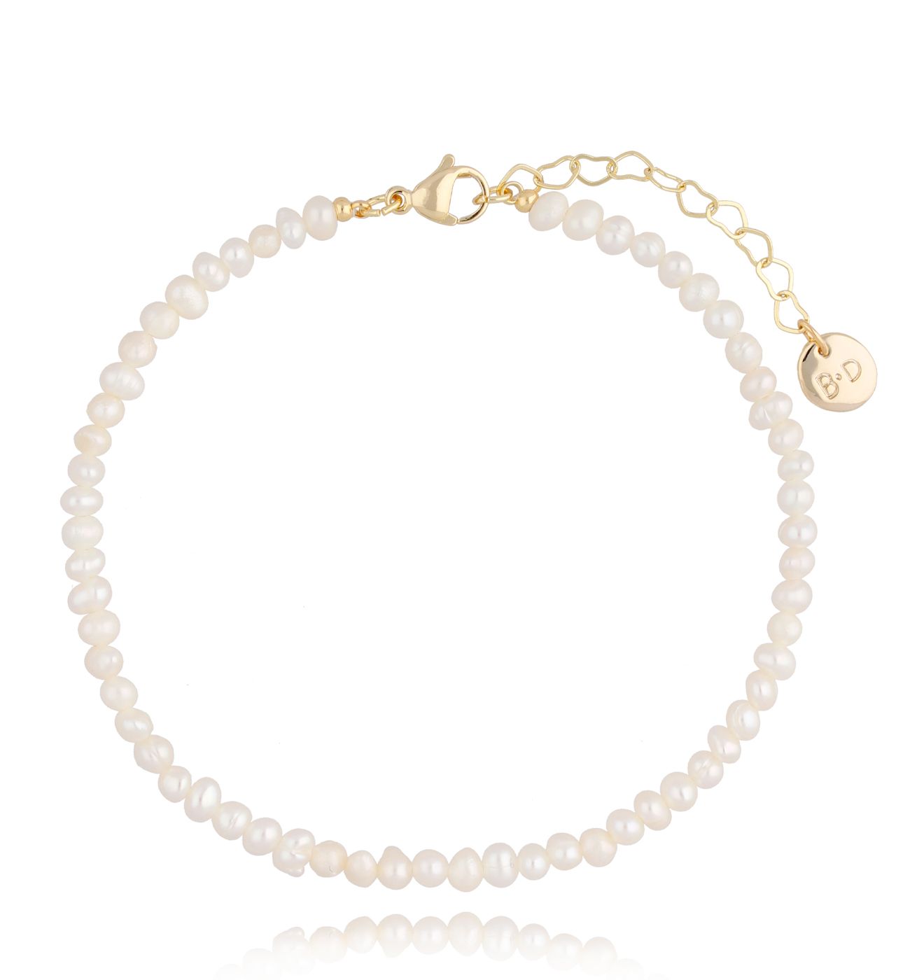 Bransoletka na nogę z perłami White Pearls B - By Dziubeka