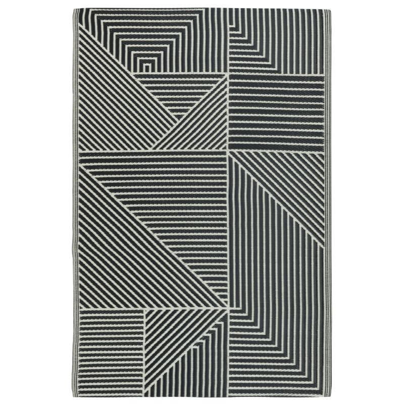 Dywan zewnętrzny e-floor 120 x 170 cm Geometryczny Czarny 1 szt