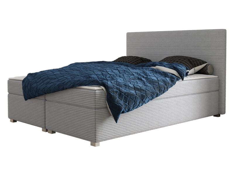 Łóżko kontynentalne MIRJAN 24 Simple Sztruks 160x200 jasny szary 1 szt.