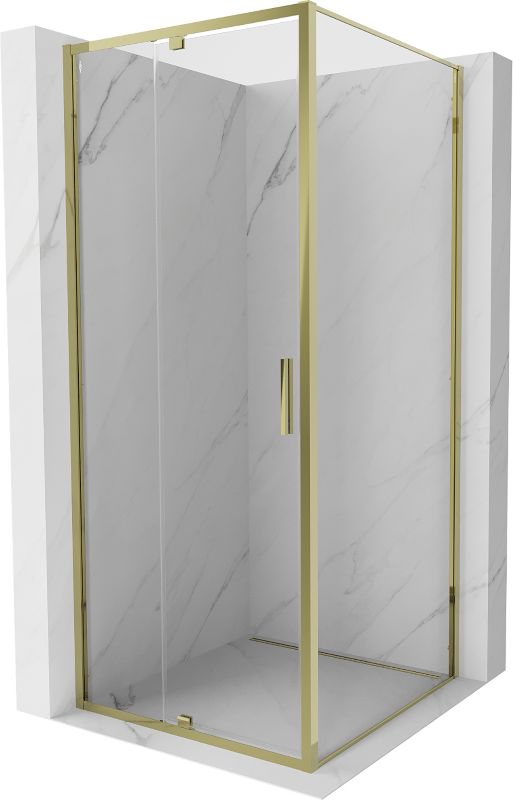 Kabina prysznicowa Mexen Exo uchylna 90 x 90 cm transparent złota 1 szt.