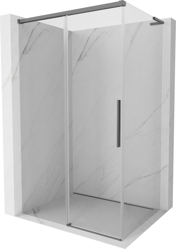 Kabina prysznicowa rozsuwana Mexen Rox L Przezroczysta Gun metal 110x80 cm 1 szt.