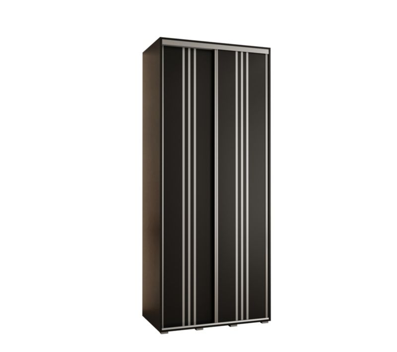 Szafa przesuwna Abiks DAVOS 6 wysoka szer.110cm gł.45cm czarny/czarny/srebrny 1szt.