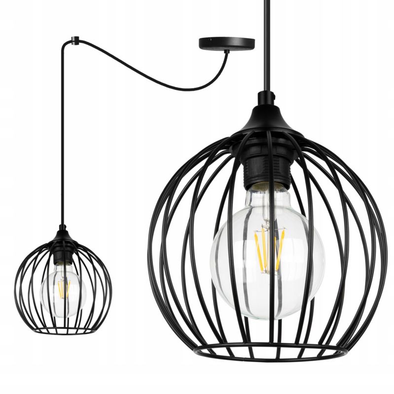 Lampa sufitowa wisząca Light Home LH Toronto Spider 1x E27 60W druciak czarny 1szt.
