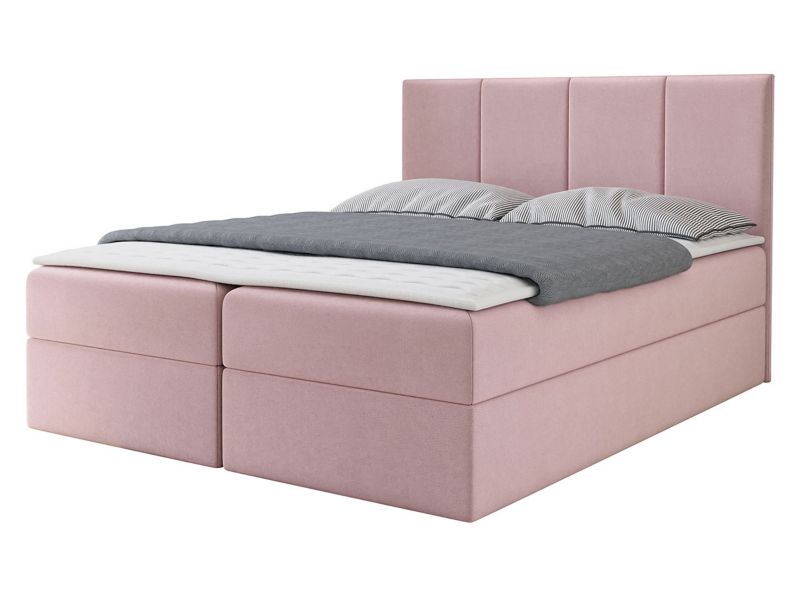 Łóżko kontynentalne MIRJAN 24 Rebos 140x200 czarny plusz 1 szt.