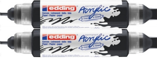 2x Marker permanentny akrylowy edding 5400 3D, dwustronny, 2-3mm/5-10mm, czarny matowy