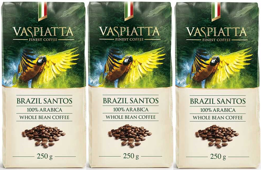3x kawa mielona Vaspiatta Brazil Santos, 250g