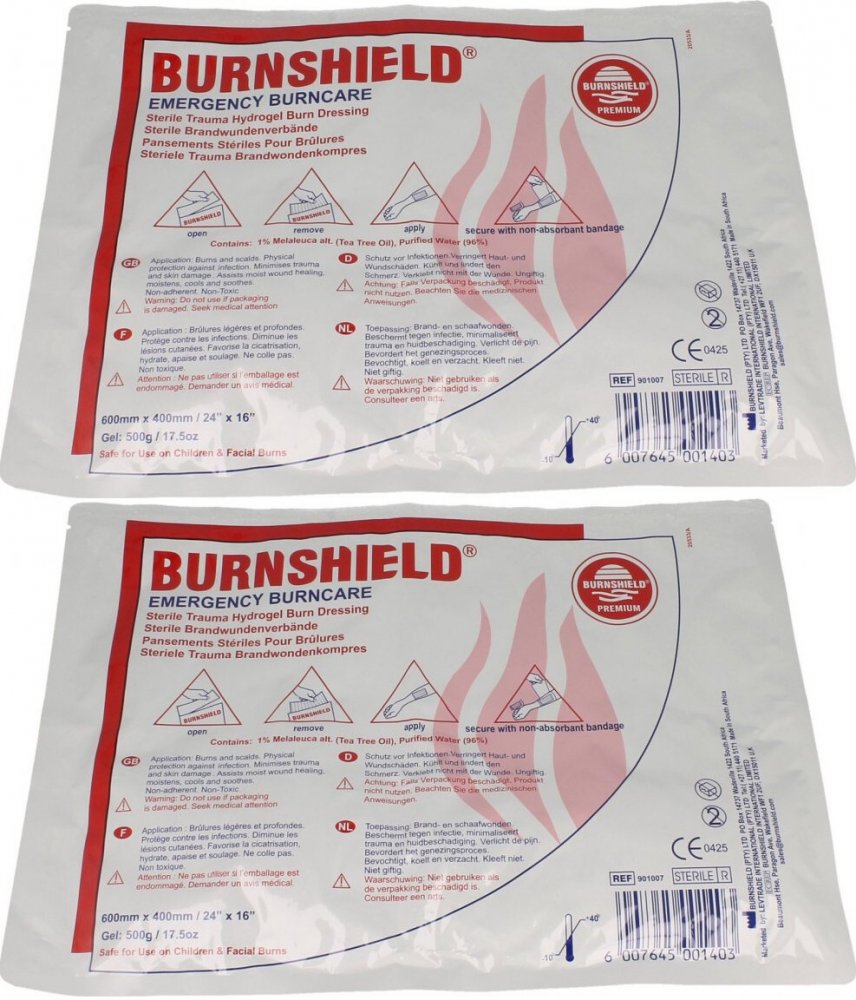 2x Opatrunek hydrożelowy na oparzenia Burnshield, 60x40cm