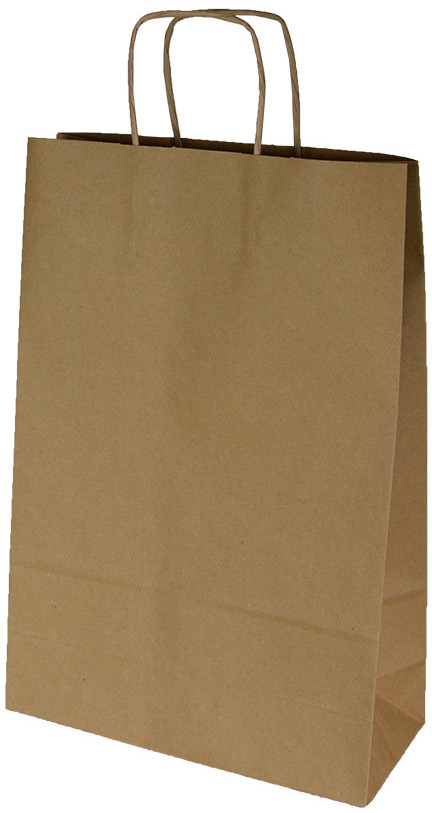 Torba papierowa Ecobag, 180x80x225mm, gładka, 250 sztuk, brązowy