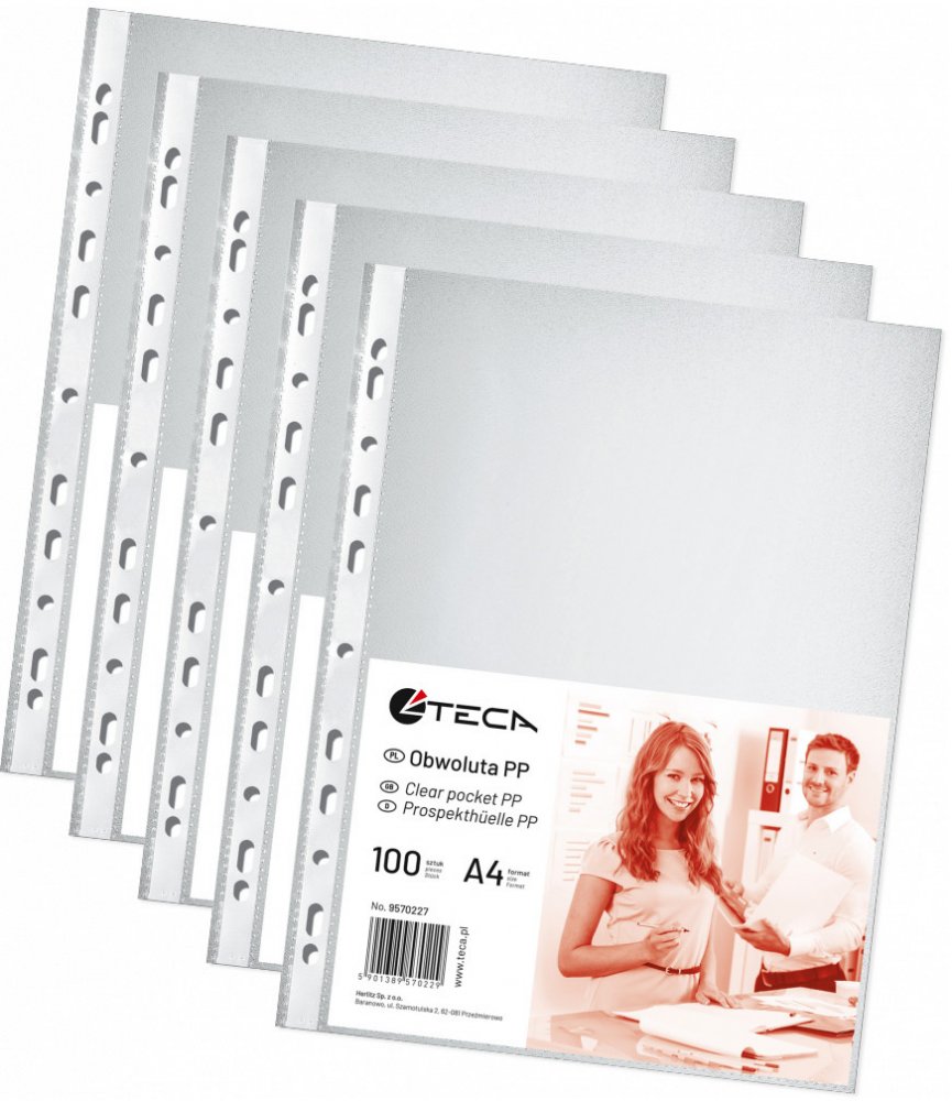 5x koszulki groszkowe Herlitz, A4, 40 μm, 100 sztuk