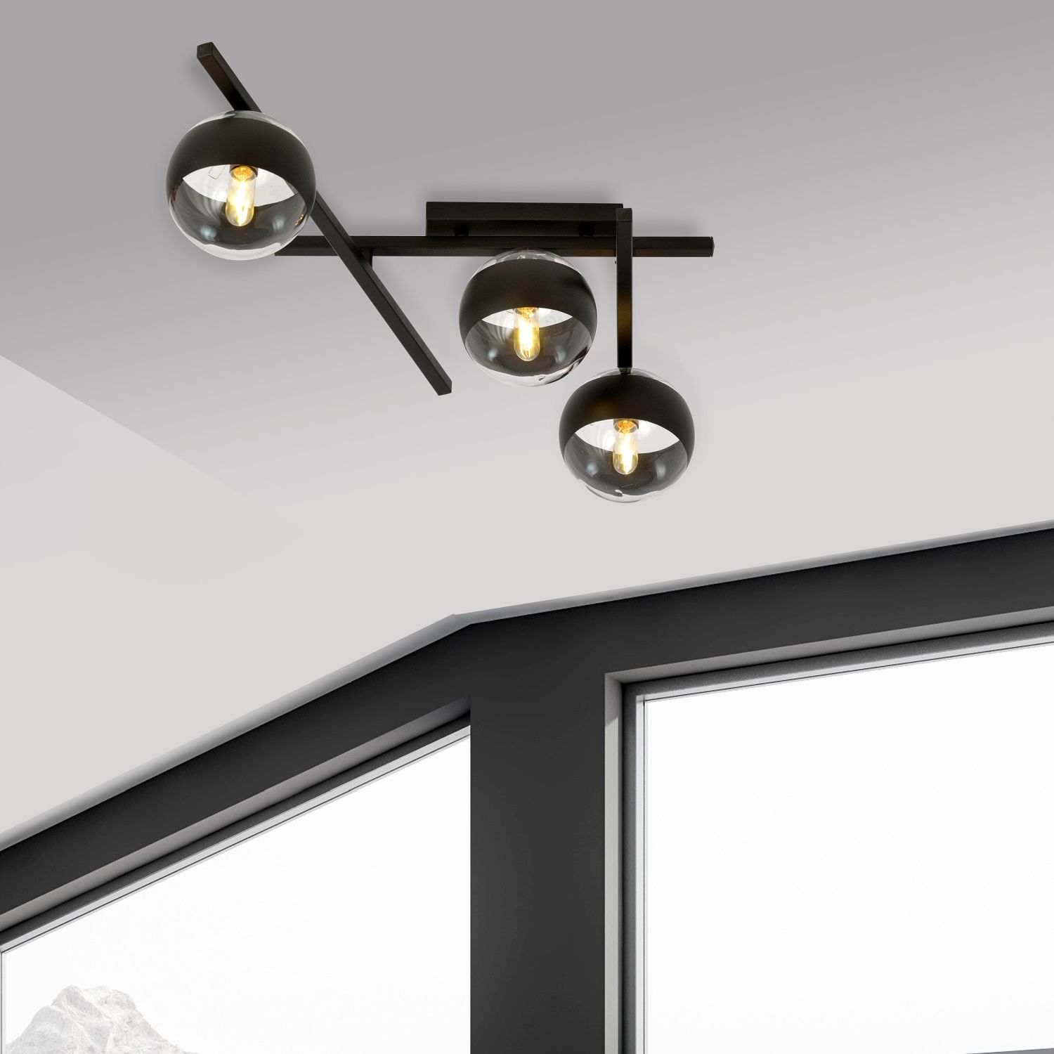 Emibig Smart Stripe lampa podsufitowa 3x10 W czarna-przezroczysta 1105/3