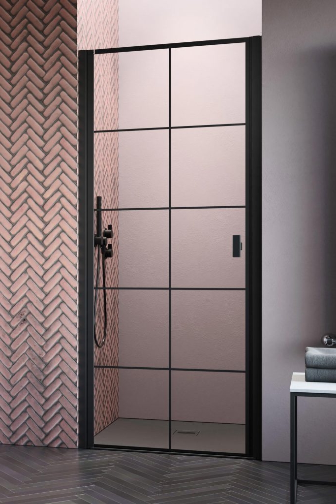 Radaway Nes Black DWJ I drzwi prysznicowe 100 cm lewe czarny mat/szkło Factory 10026100-54-55L