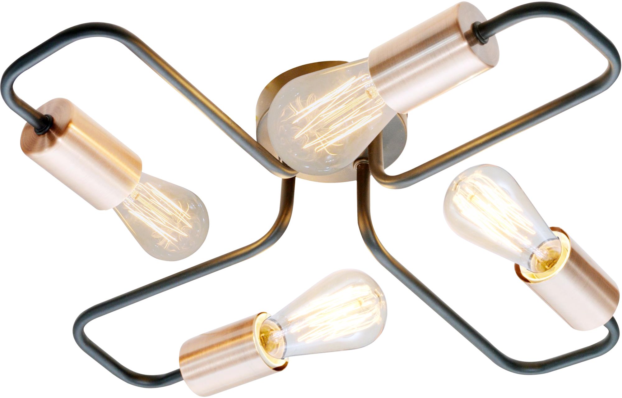 Candellux Herpe lampa podsufitowa 4x60W czarna/miedziana 34-66923