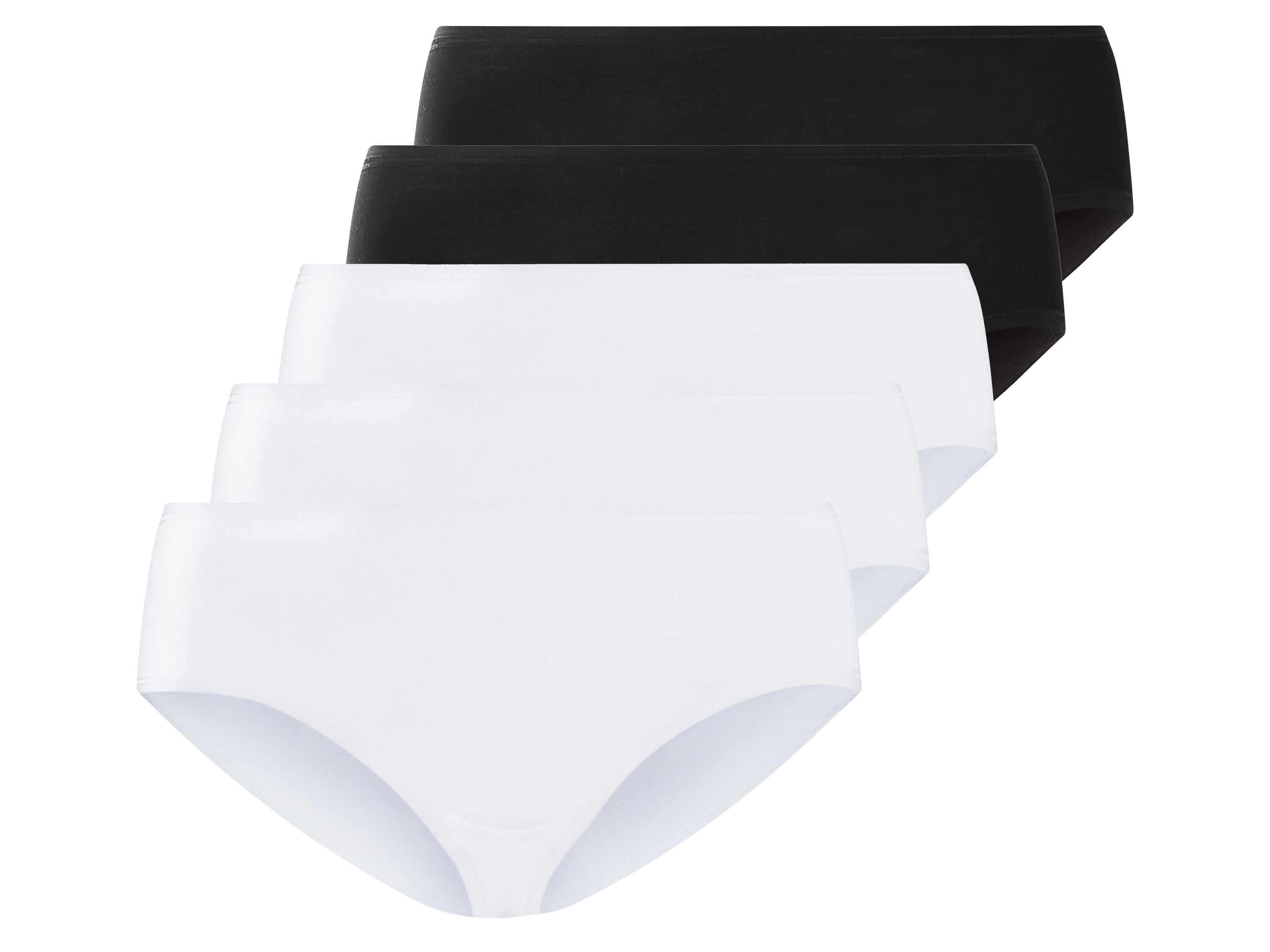 esmara Figi damskie z bawełną, 5 pary Czarny / biały, 3XL 56/58