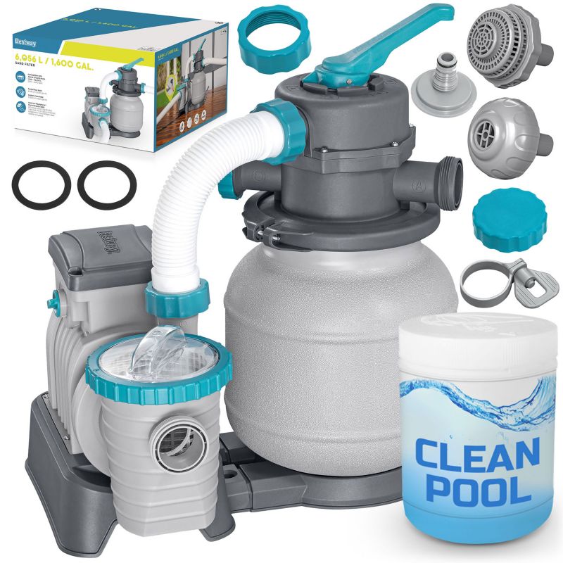 Pompa piaskowa do basenu 6056 l/h Bestway 58486 + tabletki multifunkcyjne chemia 1 szt.