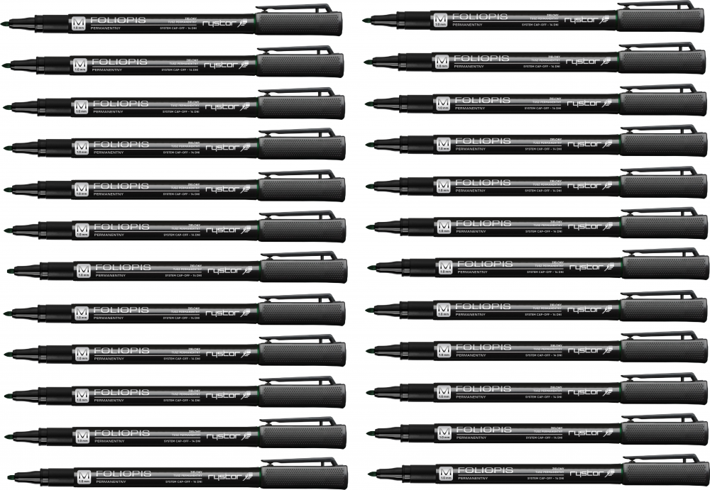 24x Foliopis Rystor, FM, okrągła, 1mm, zielony