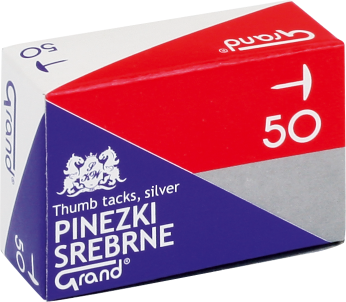Pinezki Grand, 50 sztuk, srebrny