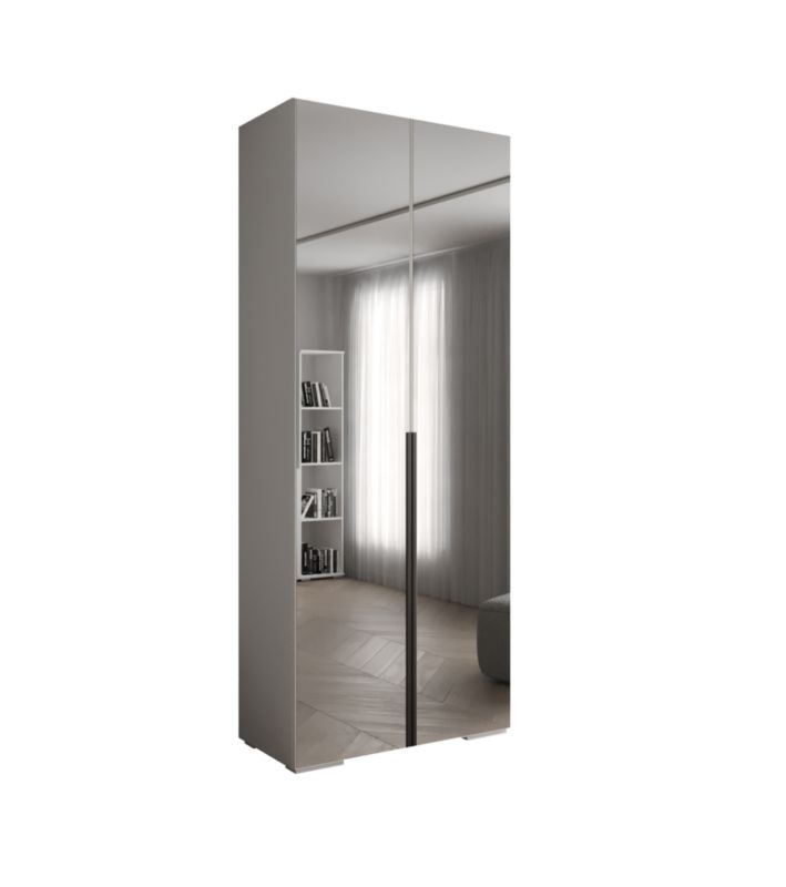 Szafa uchylna Abiks INOVA lustro wz.1 szer.100cm (biały/czarny)