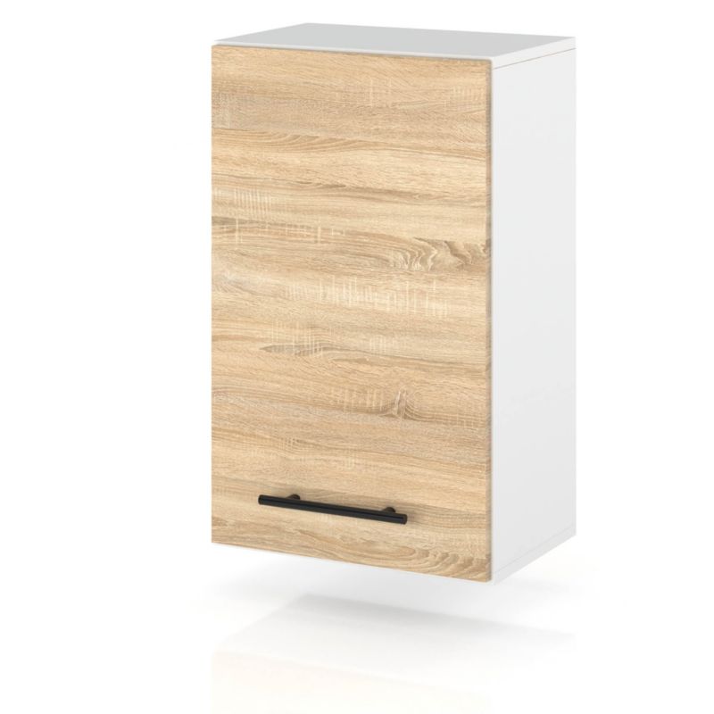 Szafka Kuchenna Hurtownia-Mebli Wisząca W40 sPremium 40cm Biały Mat Dąb Sonoma 40x32x72 cm 1szt.