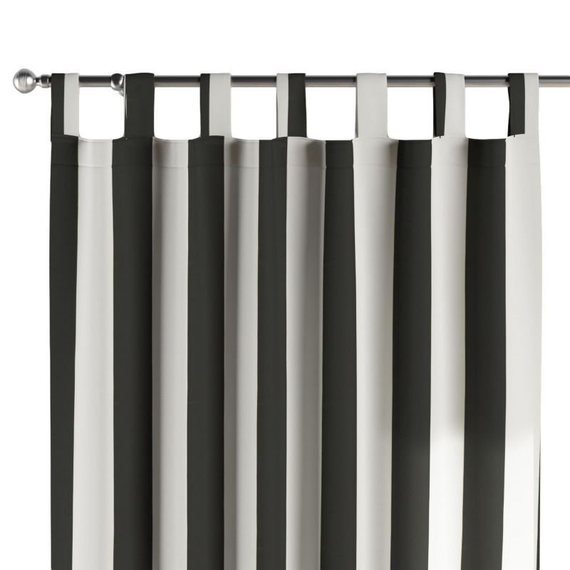 Zasłona na szelkach 1 szt. 130 x 260 cm Dekoria pasy czarno-białe 1 szt.