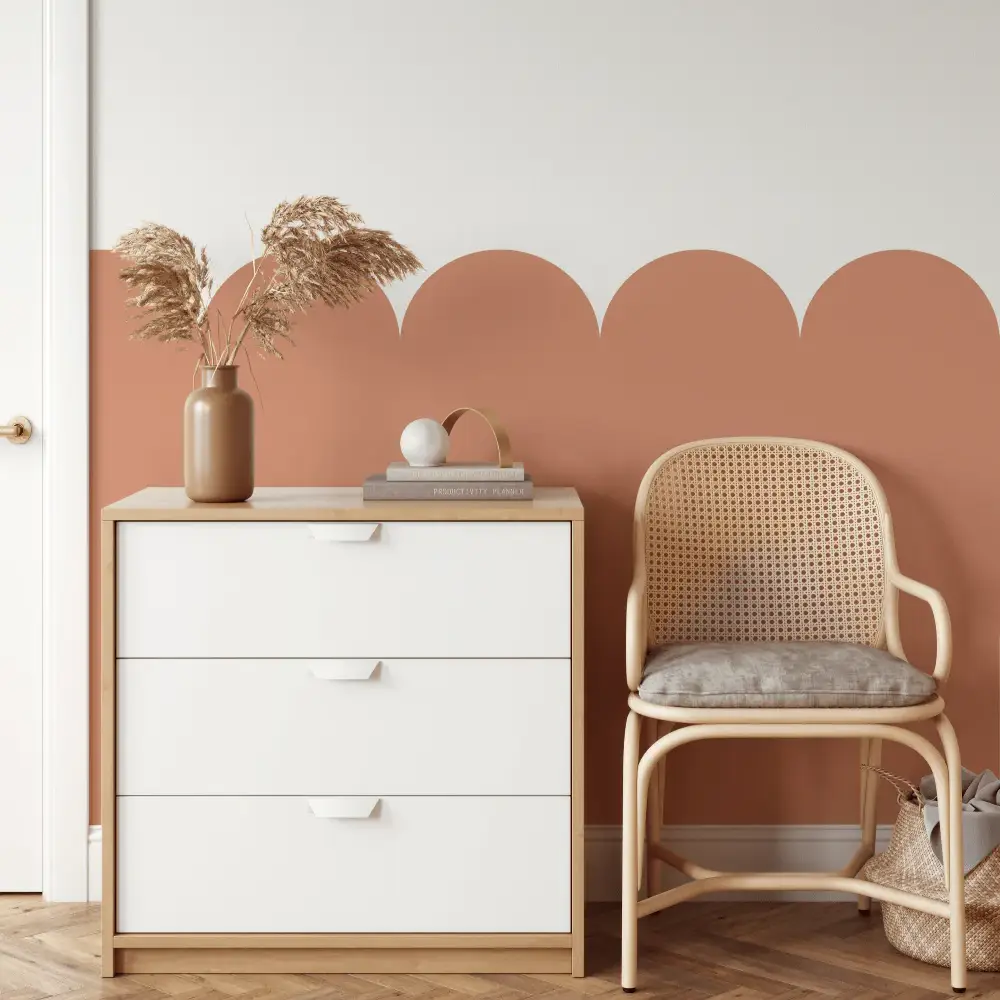 Naklejka ścienna Scallop border Terracota 100x120 cm