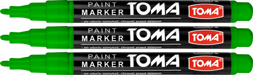3x Marker olejowy Toma TO-441, okrągła, fine, 1.5mm, zielony