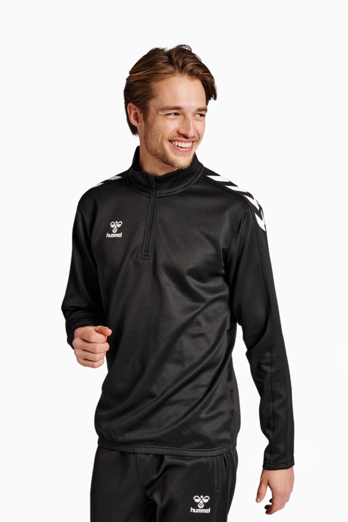 Bluza hummel Core XK Half Zip Poly Sweat - Czarny