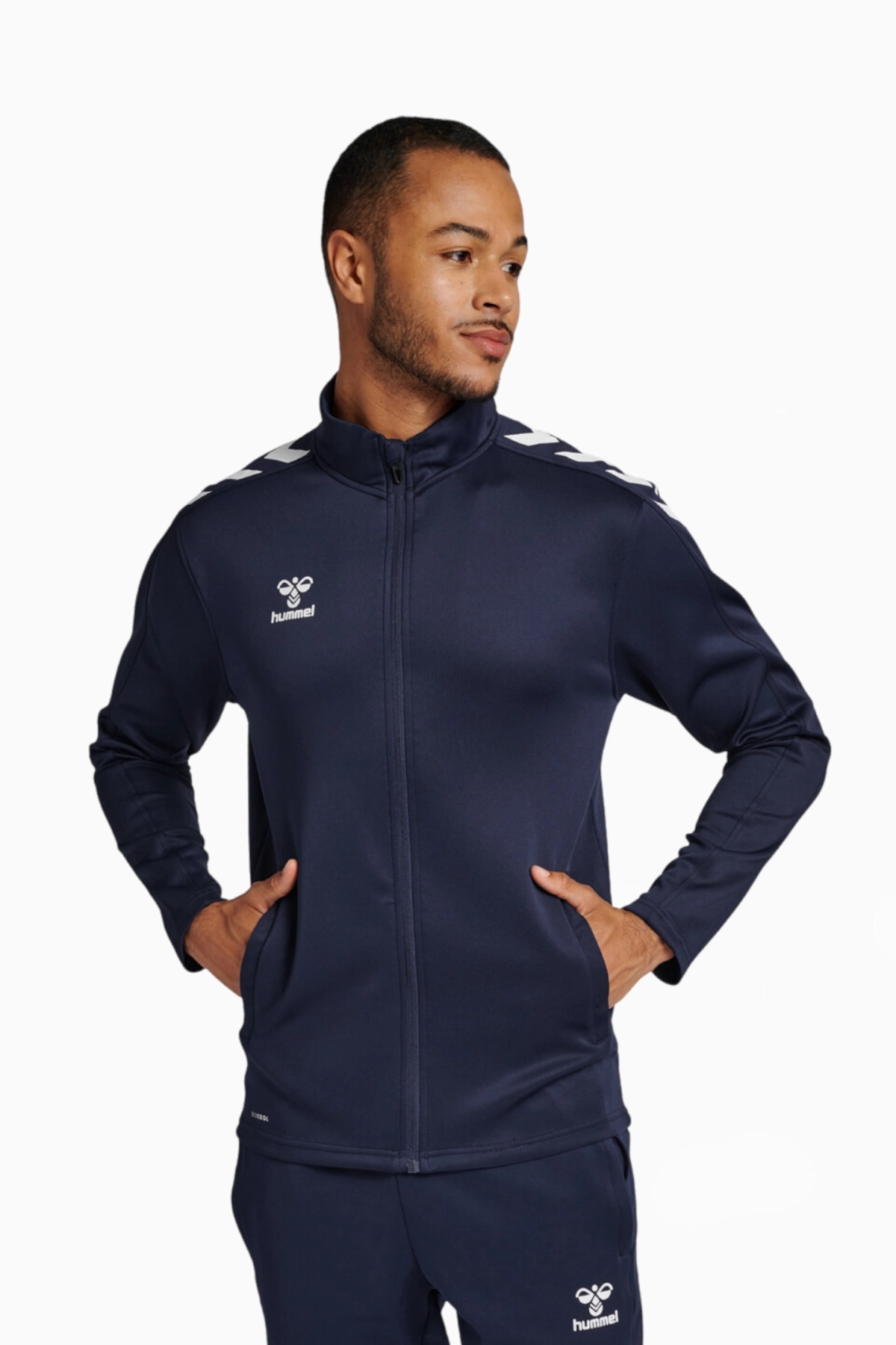 Bluza hummel Core XK Zip Poly Sweat - Granatowy