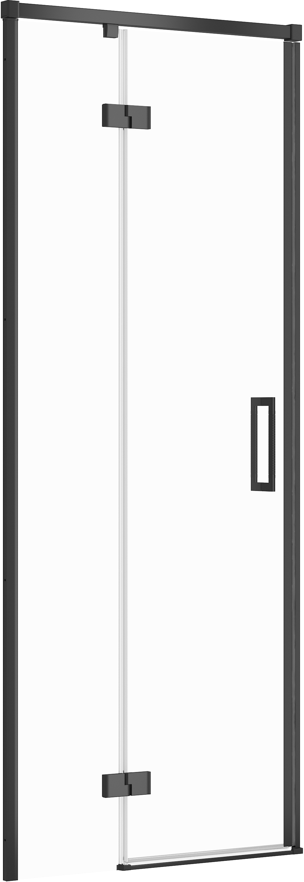 Cersanit Larga drzwi prysznicowe 80 cm uchylne czarny mat/szkło przezroczyste S932-127