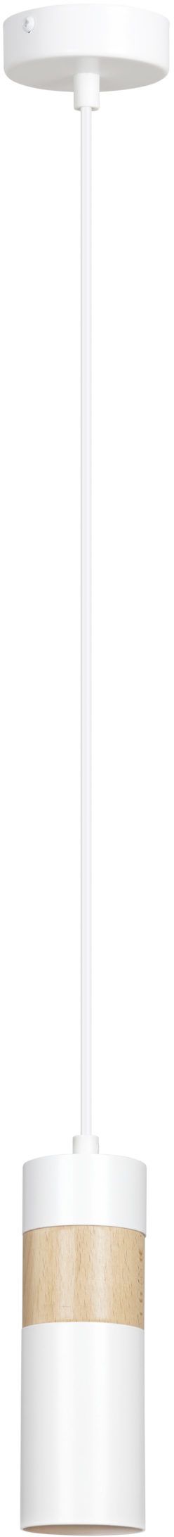 Emibig Akari lampa wisząca 1x8 W biała-drewno 733/1