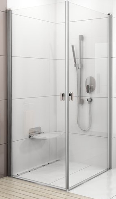 Ravak Chrome CRV1-100 drzwi prysznicowe 100 cm częściowe 1/2 satyna/szkło przezroczyste 1QVA0U01Z1