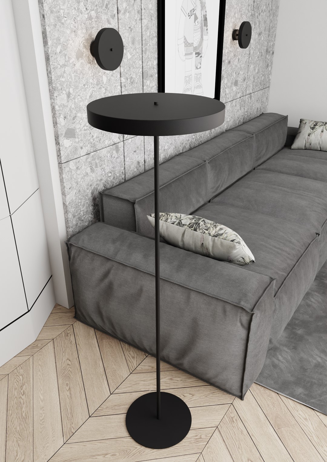 Emibig Nemo lampa stojąca 3x8 W czarna 1454/LP3
