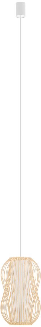 Nowodvorski Lighting Puket lampa wisząca 1x25 W biała-drewno 11160