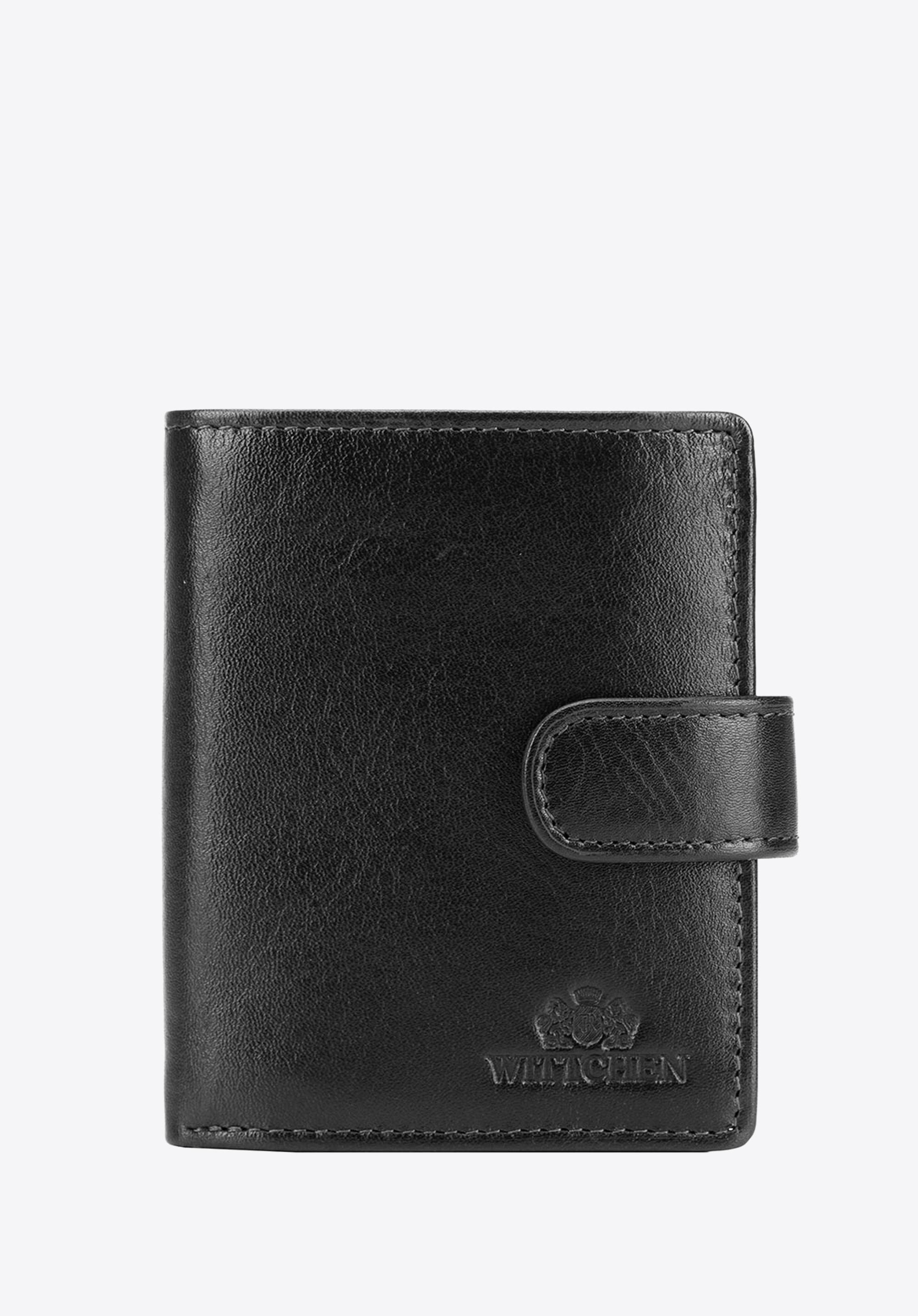 Portfel skórzany unisex zapinany na zatrzask