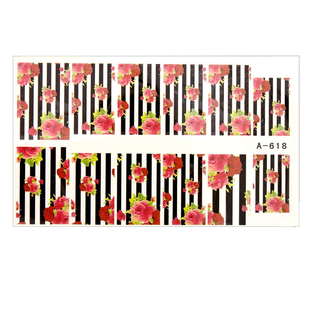 Naklejki wodne do paznokci arkusz 9 x 5,5 cm a Nr 618